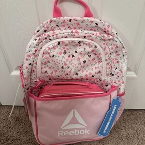 Reebok Kids' Pink and White Floral Backpack